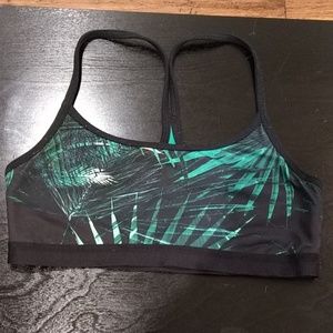 fabletics reversible green tropical sports bra M